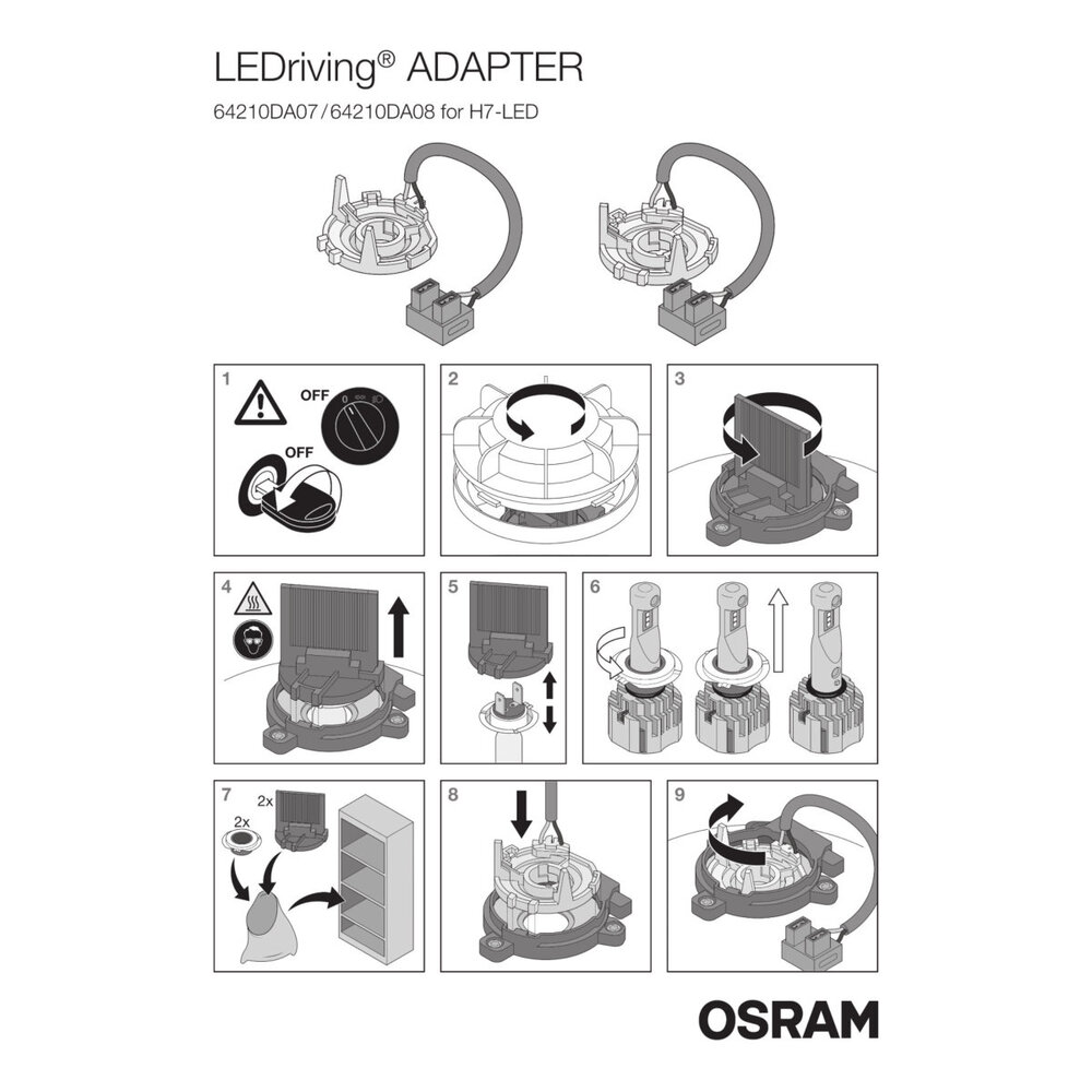 Osram LEDriving Adapters H7 Night Breaker LED 64210DA07 (5)