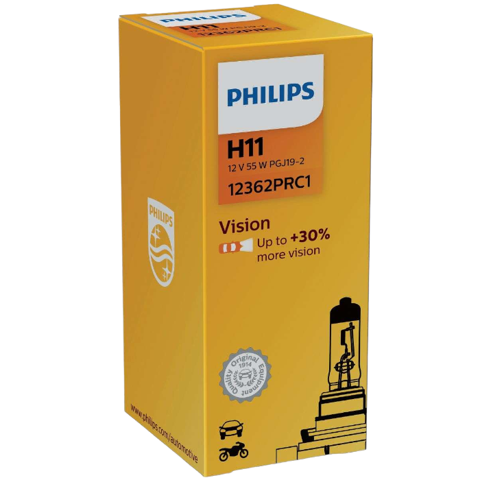Philips H11 Vision 55W 12V Autolamp 12362PRC1