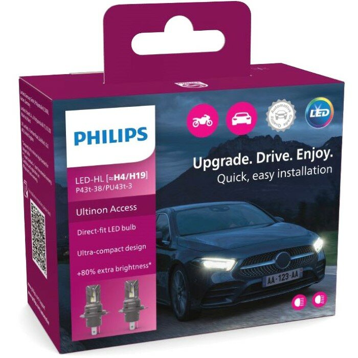 Philips H4 H19 LED Ultinon Access 11342U2500CX LED Lampen