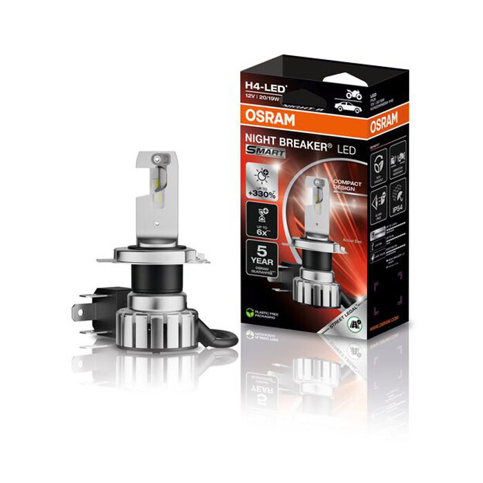 Osram H4-LED Night Breaker LED Smart 64193DWNBSM-1HB Motorfiets LED Lamp