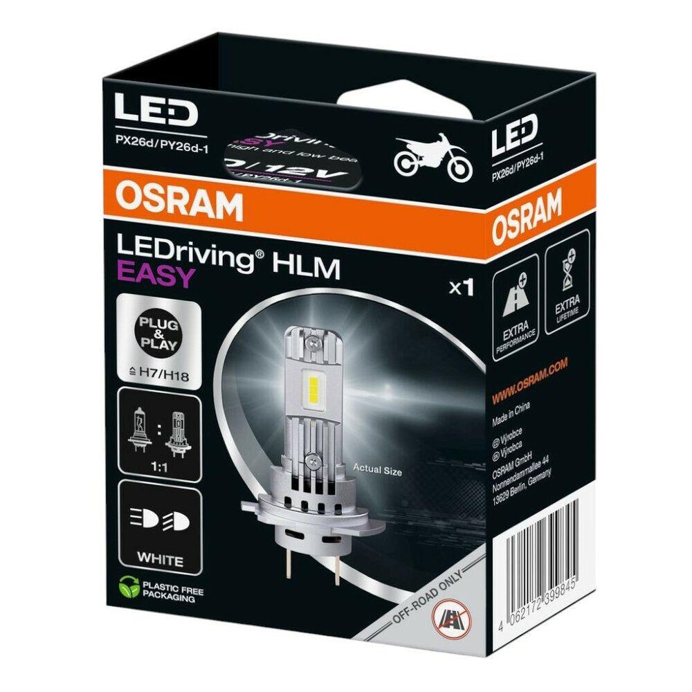 Osram H7 H18 LEDriving HLM EASY 12V 16W 6500K Motorkoplamp 64210DWESY-1HB (4)
