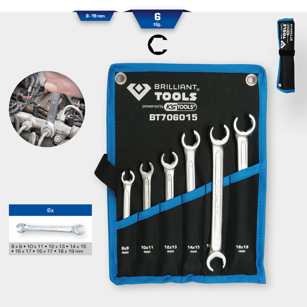 Brilliant Tools Open Ringsleutelset Leidingen 8-19mm 6-delig BT706015 (2)