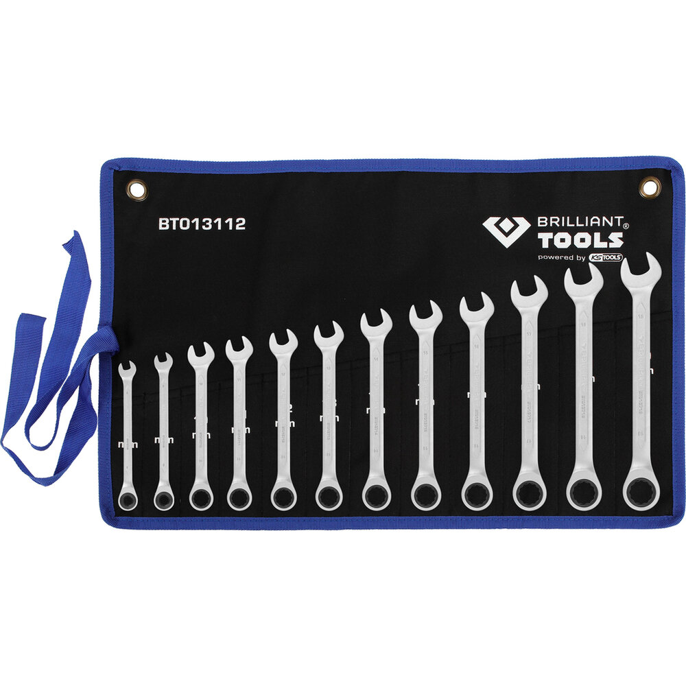 Brilliant Tools Ringratel-Steeksleutelset 8-19mm 12-delig BT013112
