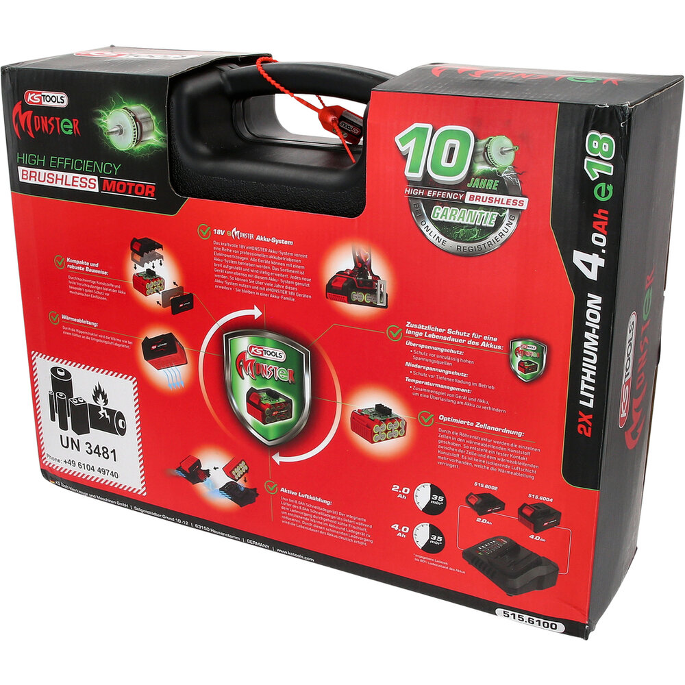 KS Tools eMONSTER 1/2&quot; Brushless Accu-Slagmoersleutelset 515.6100 (16)