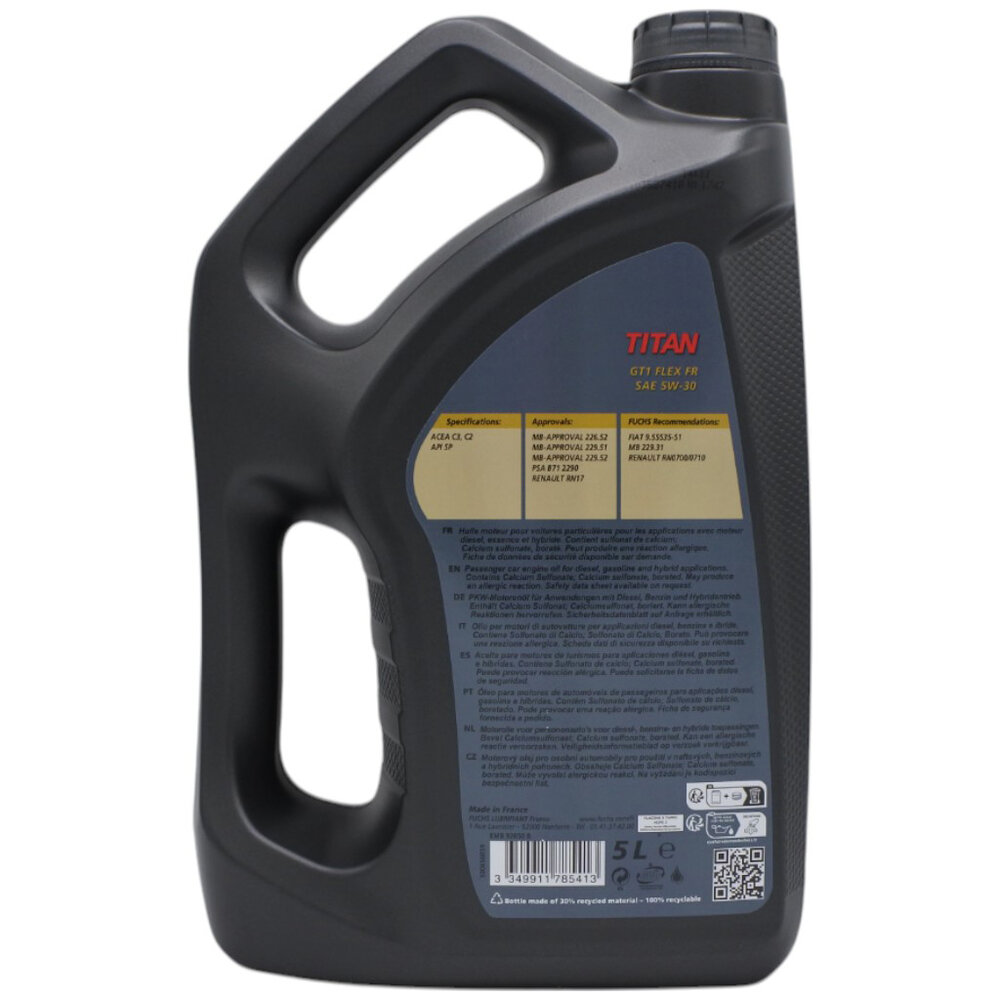 Fuchs Titan GT1 Flex FR 5W30 BluEV Motorolie 5 Liter (3)