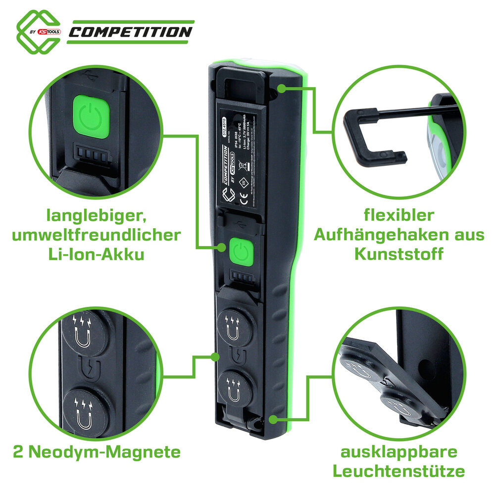 Competition LED-werklamp Dimbaar 1200 Lumen met Dockingstation 512.4510 (12)