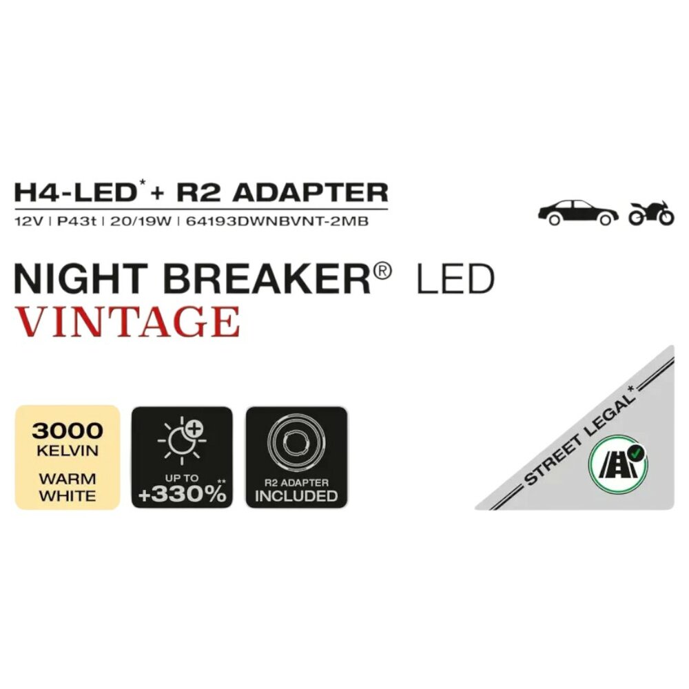 Osram H4 Night Breaker LED Vintage 64193DWNBVNT-2MB Lampen (8)