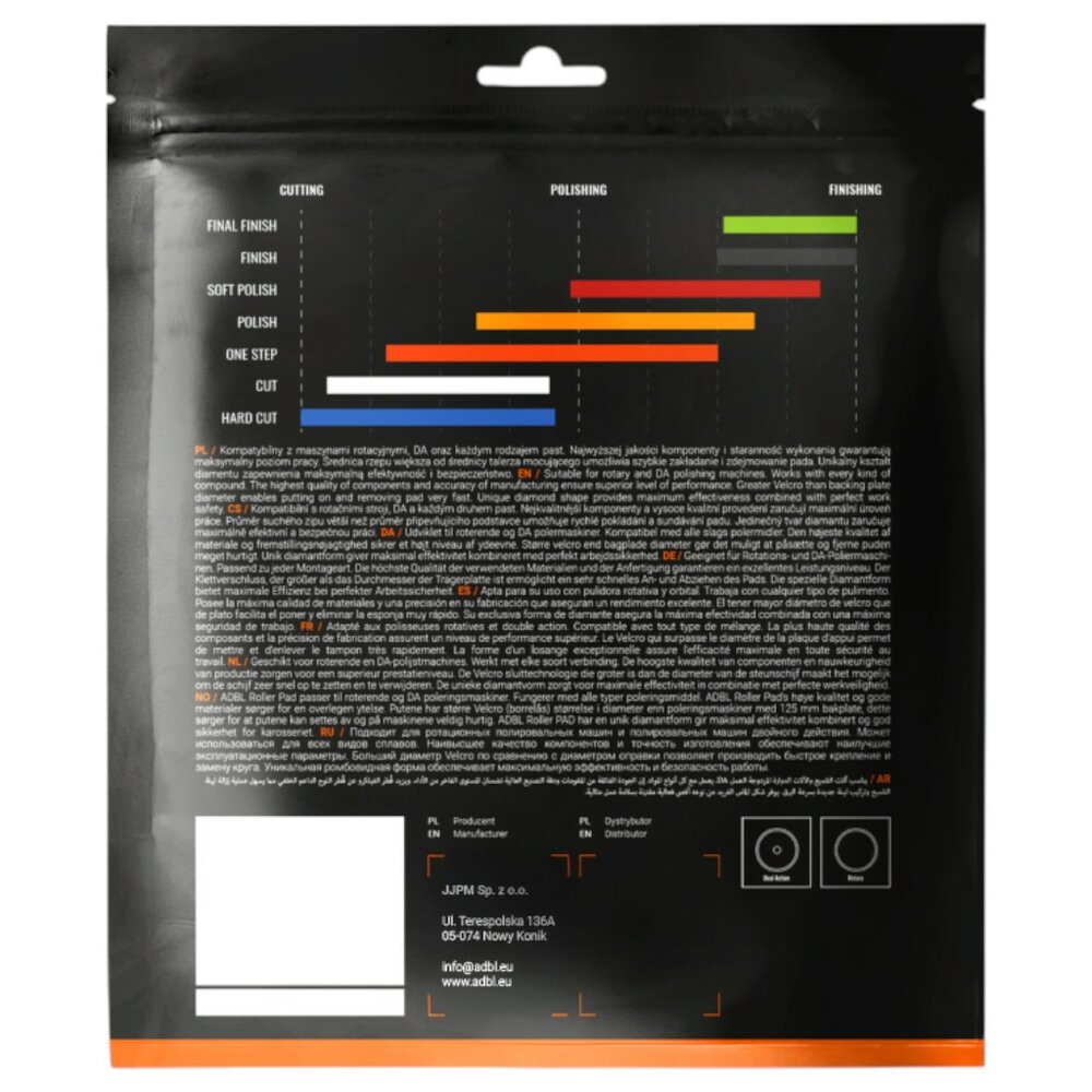 ADBL Roller Pad DA 75mm One Step &ndash; Oranje Polijstpad ADB000200 (5)