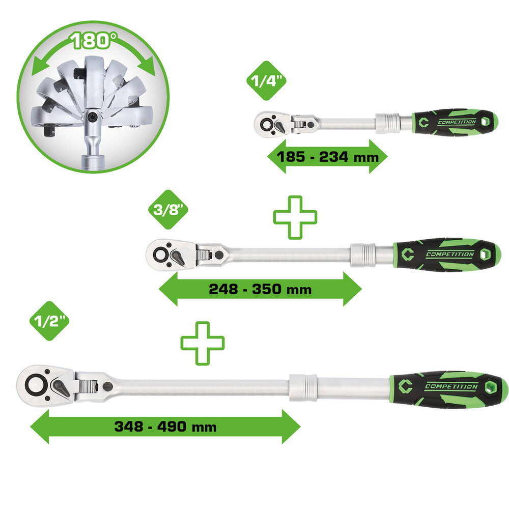 Competition Telescoop-ratel Set 1/4&quot;+3/8&quot;+1/2&quot; 3-delig 512.0103 (2)