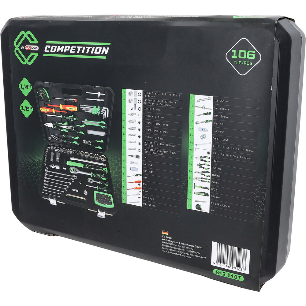 Competition 1/4&quot; + 1/2&quot; Universele Gereedschapset 106-delig 512.0107 (6)