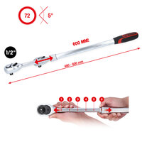 KS Tools 1/2&quot; Omschakelbare Ratel Uitschuifbare Telescoop Extra Lang 914.1205 (2)