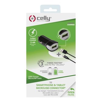 Celly Auto Telefoonlader 2.4A Micro-USB (3) CCUSBMICRO