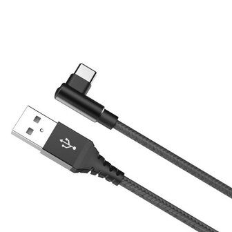perzik klink Getand Celly Datakabel USB>USB-C en L-Stekker 1 Meter Zwart | Smartphone  Accessoires | Vehicle Equipment Online Store