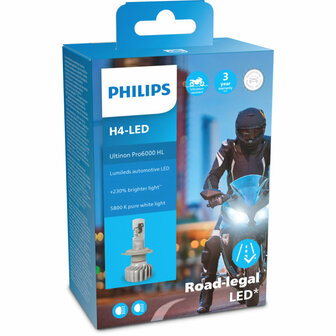 Philips H4-LED Ultinon Pro6000 HL 11342U6000X1 Motorfiets Retrofitlamp