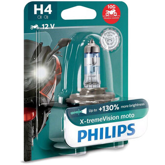 Philips H4 X-tremeVision Moto 60-55W 12V Motorkoplamp 12342XV+BW