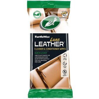 Turtle Wax Luxe Leather Cleaner &amp; Conditioner Wipes 24 stuks 54097