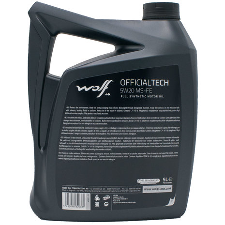 Wolf Officialtech 5W20 MS-FE 5 Liter 8320385 (2)