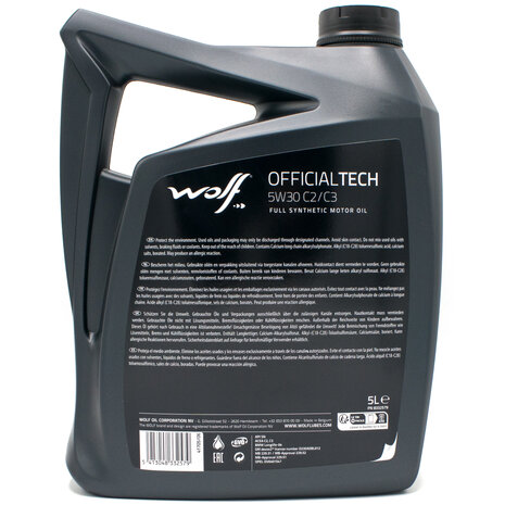 Wolf Officialtech 5W30 C2 C3 Motorolie 5 Liter 8332579 (3)