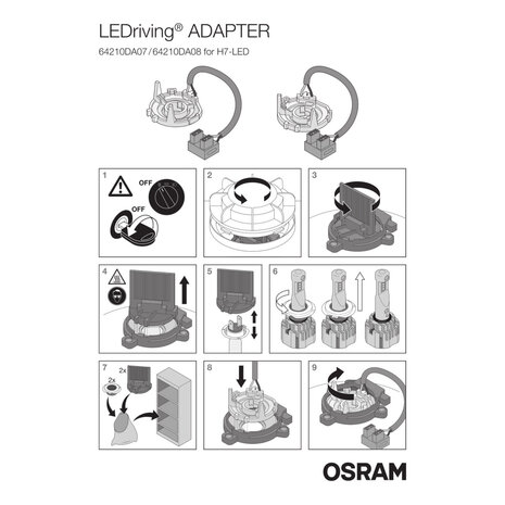 OSRAM Adaptateur pour LED H7 Night Breaker 64210DA07 Type de