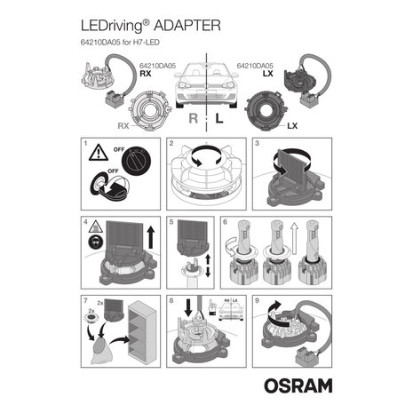Adapters voor de Nightbreaker LED H7 van Osram 