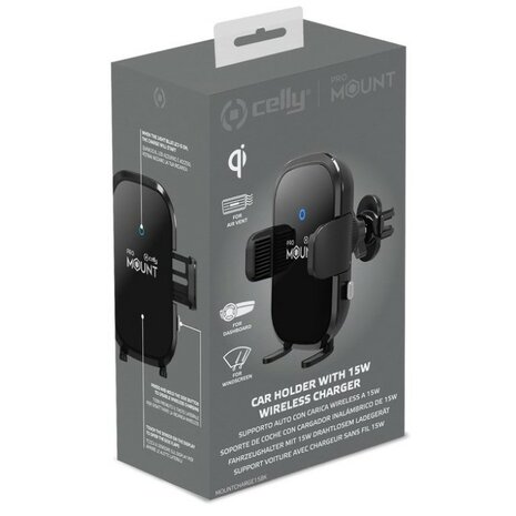 Celly Auto Telefoonhouder 15W Wireless Charge Ruit Dashboard MOUNTCHARGE15BK (11)