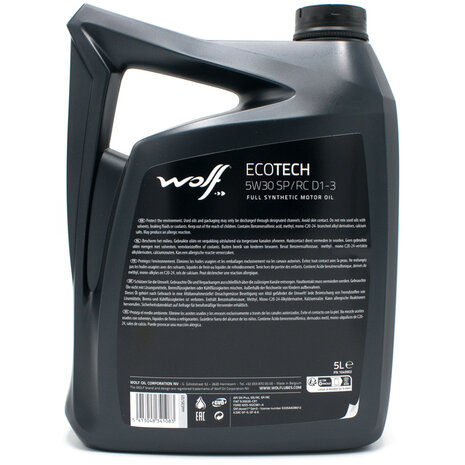 Wolf Ecotech 5W30 SP RC D1-3 Motorolie 5 Liter 1047293 (3)