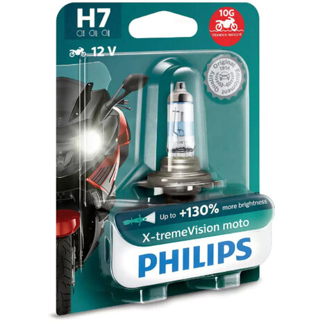 Philips H7 X-tremeVision Moto 55W 12V Motorkoplamp 12972XV+BW