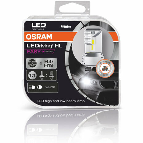 Osram H4 H19 LEDriving HL EASY 12V 18W 19W 6000K Autolampen 64193DWESY-HCB