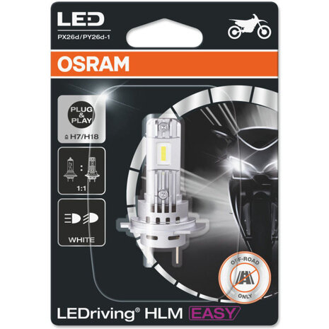 Osram H7 H18 LEDriving HLM EASY 12V 16W 6500K Motorkoplamp 64210DWESY-01B