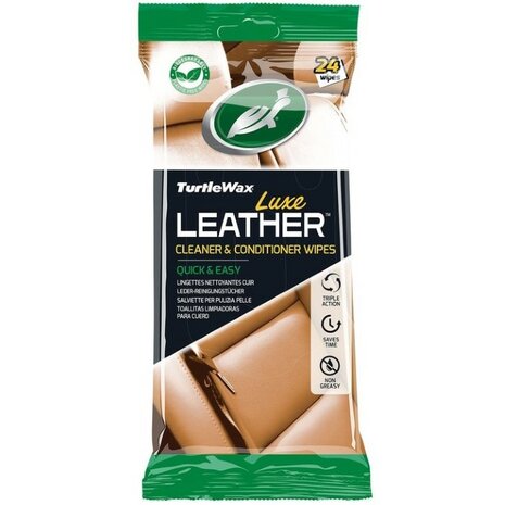 Turtle Wax Luxe Leather Cleaner & Conditioner Wipes 24 stuks 54097