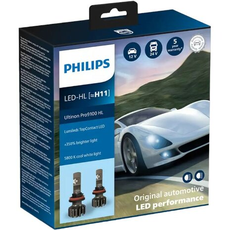 Philips H11-LED Ultinon Pro9100 HL 11362U91X2 Autolampen (4)