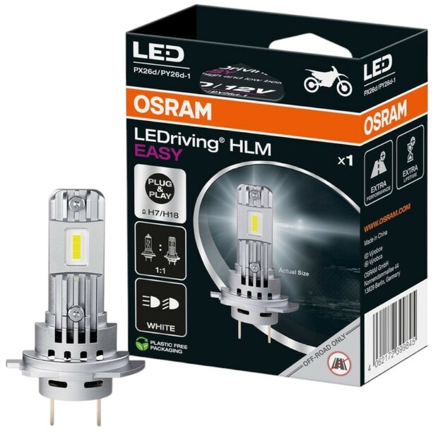 Osram H7 H18 LEDriving HLM EASY 12V 16W 6500K Motorkoplamp 64210DWESY-1HB