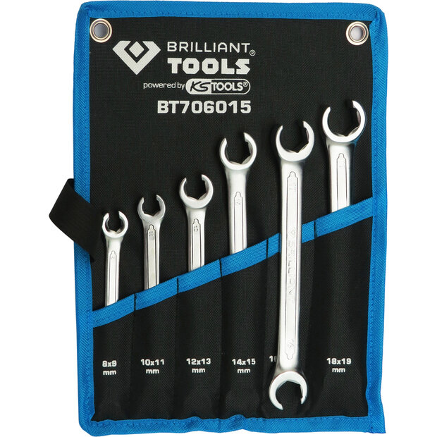 Brilliant Tools Open Ringsleutelset Leidingen 8-19mm 6-delig BT706015