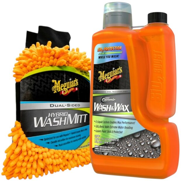Meguiar&#039;s Hybrid Ceramic Wash &amp; Wax + Hybrid Wash Mitt G210256EU-KIT