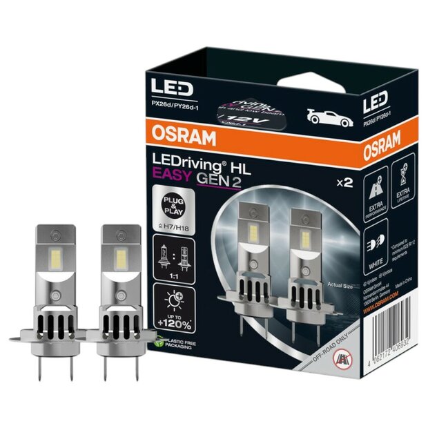Osram H7/H18 LEDriving HL EASY GEN2 - Auto LED Koplampen 64210DWESY2-2HB (1)