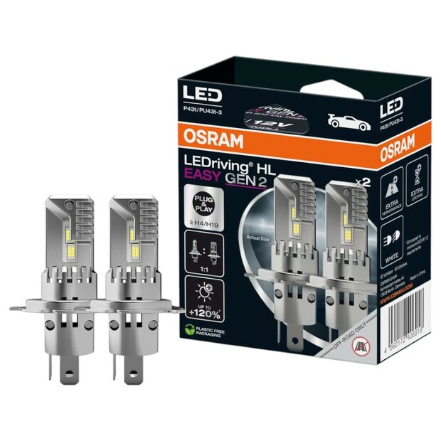 Osram H4/H19 LEDriving HL EASY GEN2 - Auto LED Koplampen 64193DWESY2-2HB (1)