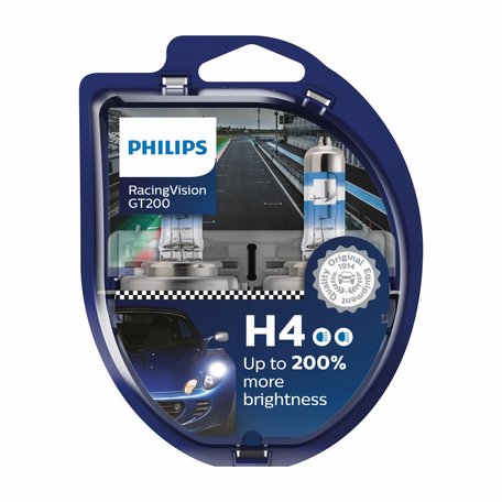 Philips H4 Racing Vision GT200 12342RGTS2 2 stuks