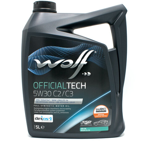 Wolf Officialtech 5W30 C2/C3 Motorolie 5 Liter