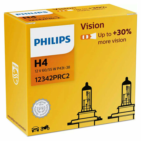 Philips H4 Vision 60/55W 12V 12342PRC2 Autolampen