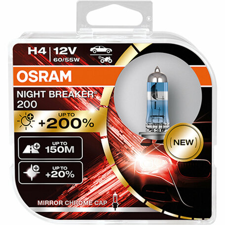 Osram H4 Night Breaker 200 +200% 64193NB200 Autolampen