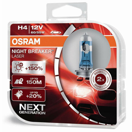 Osram H4 Night Breaker Laser +150% 64193NL Autolampen