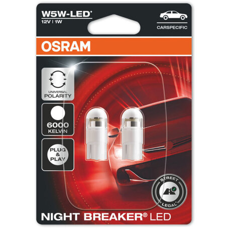 Osram W5W-LED Night Breaker White 6000K 2825DWNBC Autolampen
