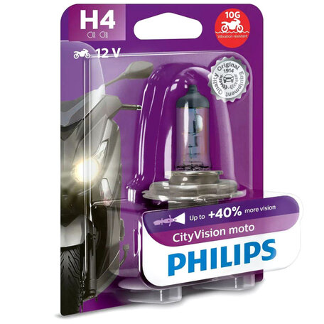 Philips H4 CityVision Moto 60/55W 12V 12342CTVBW Motorlamp